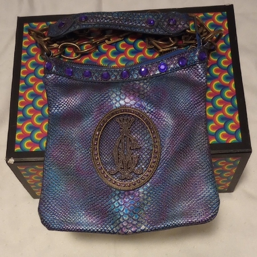 Elegant Blue and Purple Designer Bag